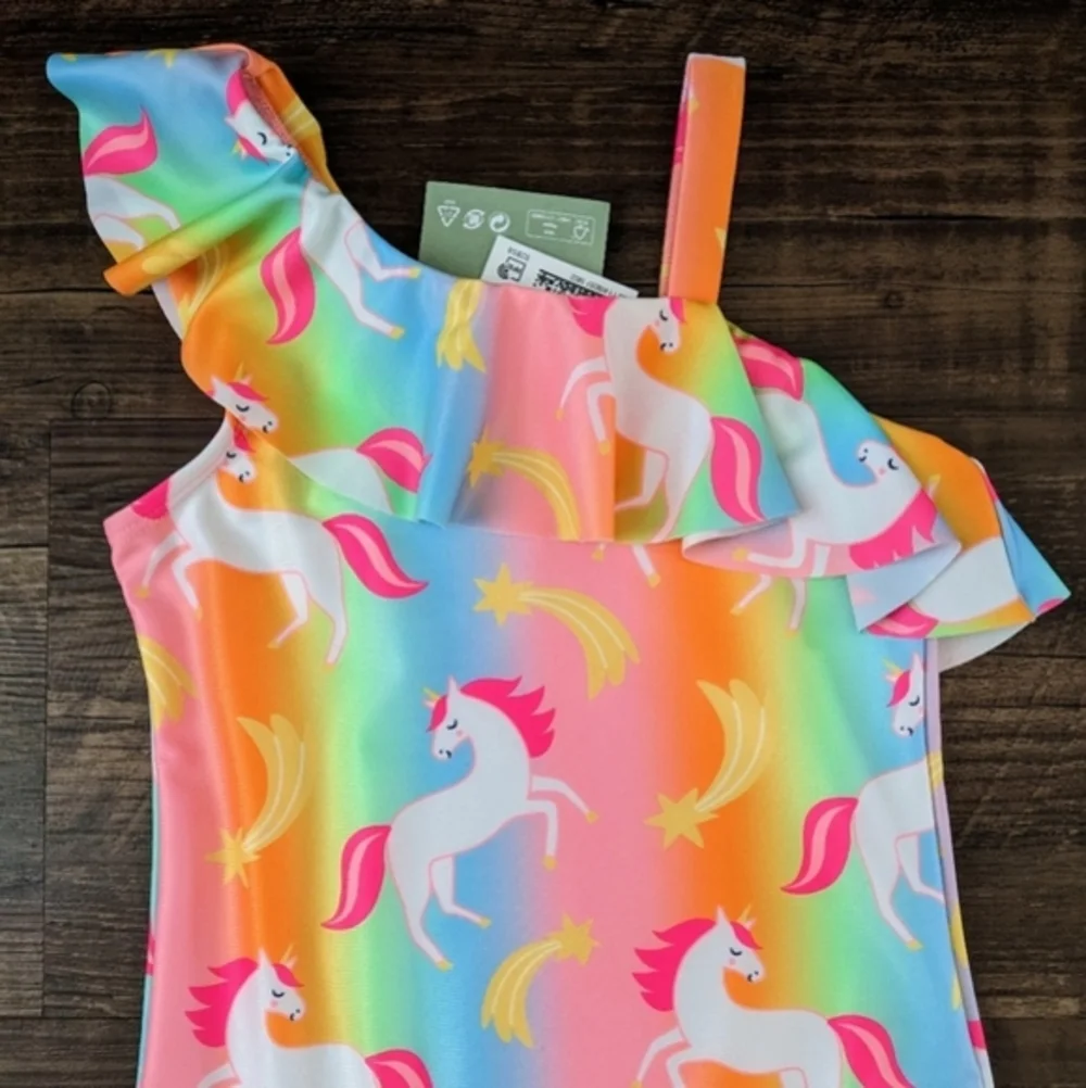 NWT H&M Unicorn Ruffle Swimsuit